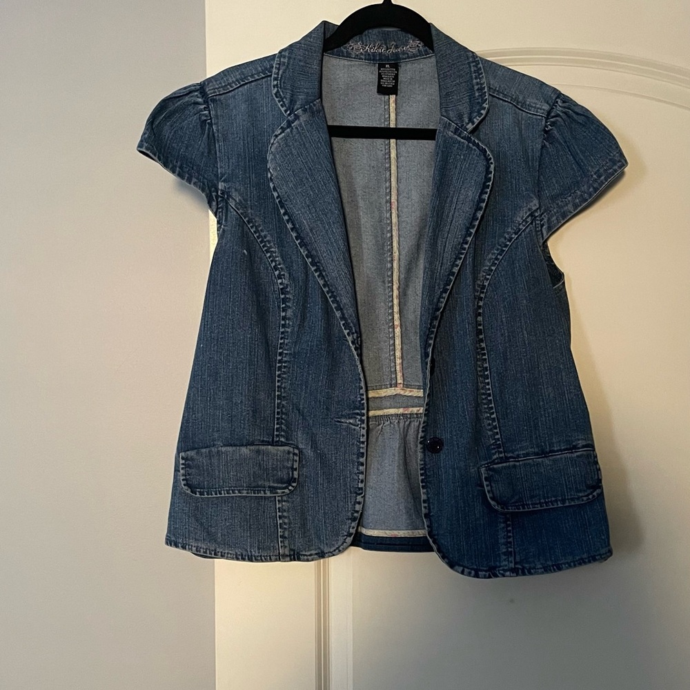 Denim Cap Sleeve Jacket